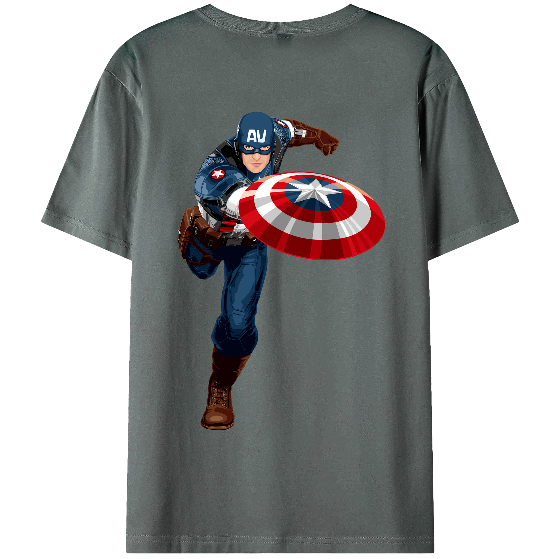 （画像用） アベンジャーズ The Avengers 綿100％ メンズ半袖Tシャツ（バックプリント） 通気性
